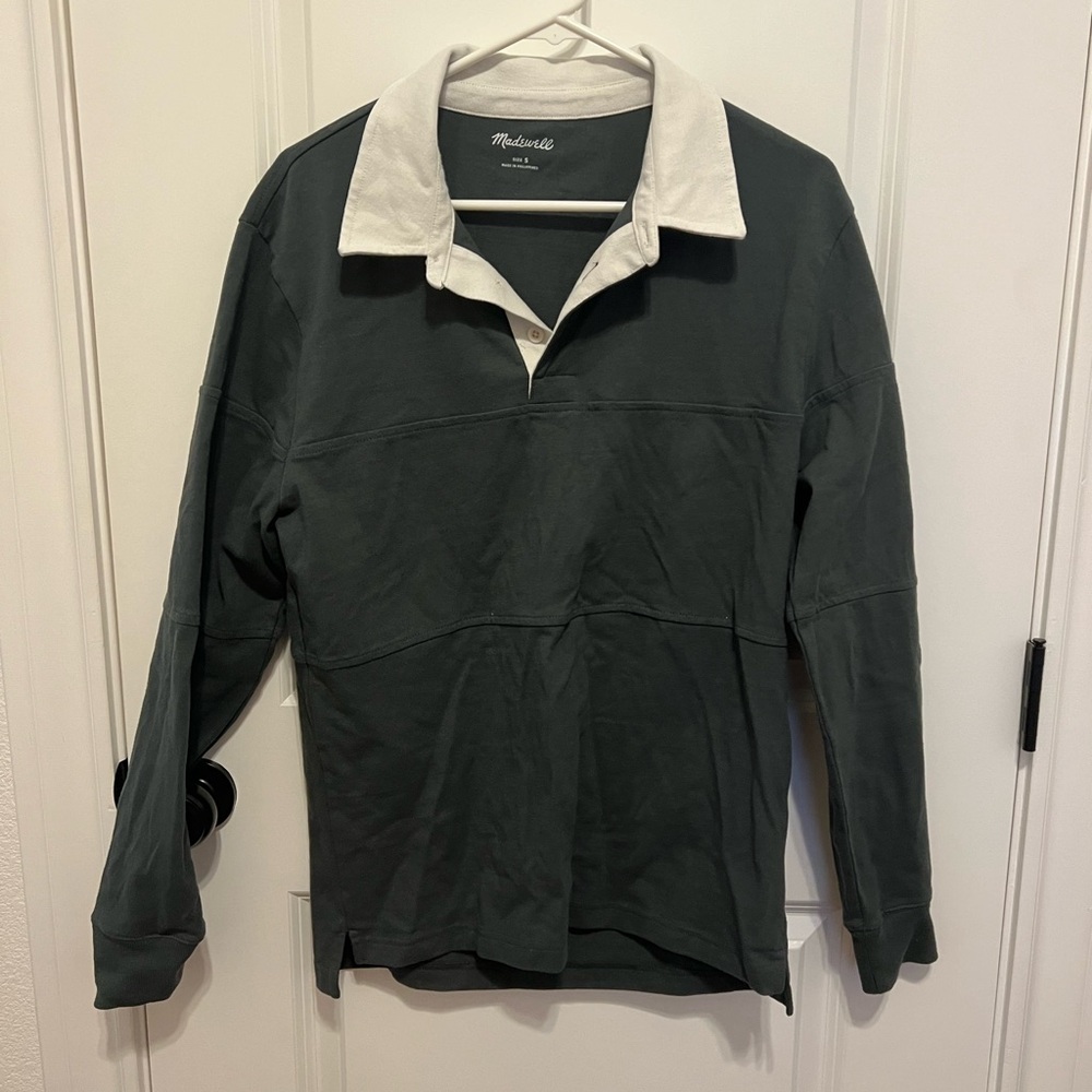 Madewell Dark Green V-Neck Sweater